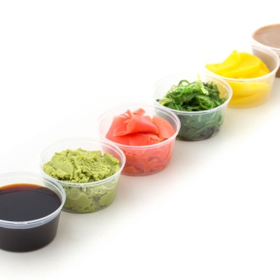 Contenitori alimentari plastica trasparente ristoranti giapponesi