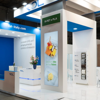 Stand fieristico ipack ima 2025 riciclo plastica